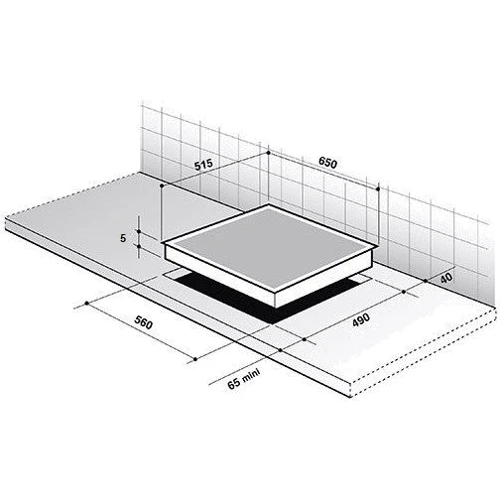 Варильна поверхня De Dietrich DPI7602BM: Розміри для вбудовування 56x49 cм