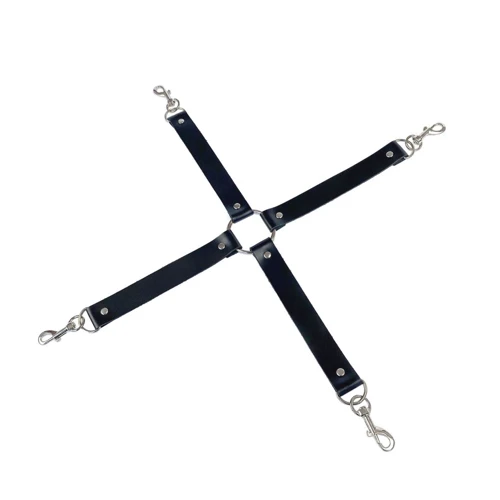 Крестовина из натуральной кожи Art of Sex - 4 Way Connector (черный)