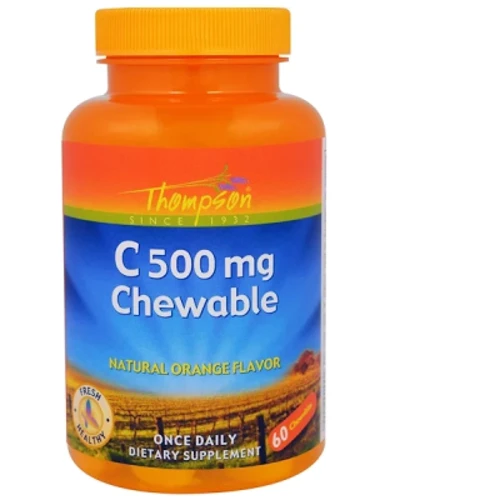 Thompson C 500 mg 60 Chewables Natural Orange Flavor Вітамін С зі смаком апельсина