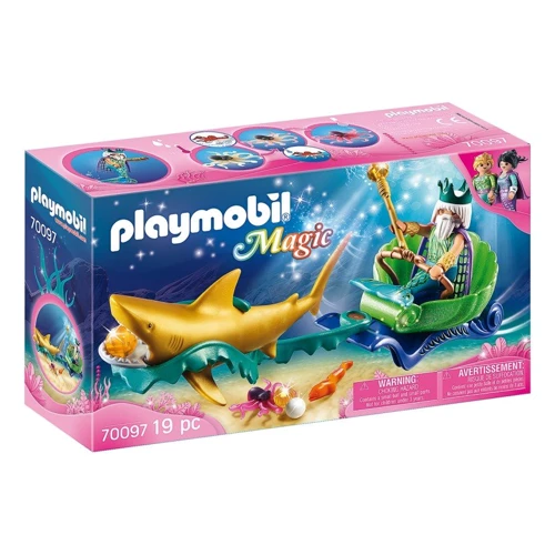 Конструктор Playmobil Нептун в повозке с акулами 70097