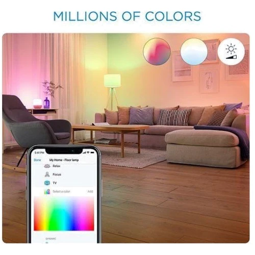 Умная лампочка WiZ, E14, 4.9W, 40W, 806Lm, C37, 2200-6500K, RGB, Wi-Fi: Форма лампы Свеча