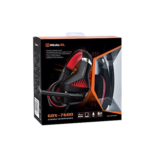 Наушники REAL-EL GDX-7600 Black-Red фото 6