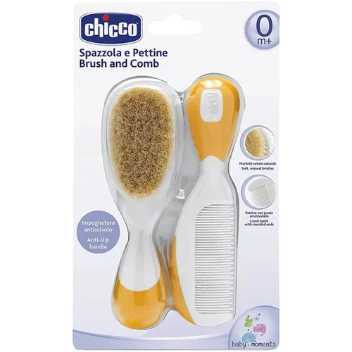 Набор: щетка натуральная и расческа Chicco (оранжевый, 0+) (06569.00) фото 2