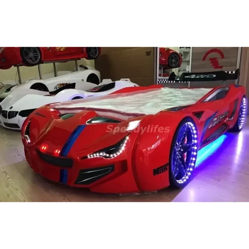 Детская кровать машина Fantasy BMW красная: Ящики для белья нет