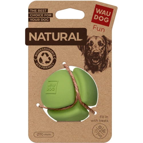 Игрушка для собак Waudog Fun Natural Мяч биоразлагаемая резина 7 см Зеленый (621318) фото 3