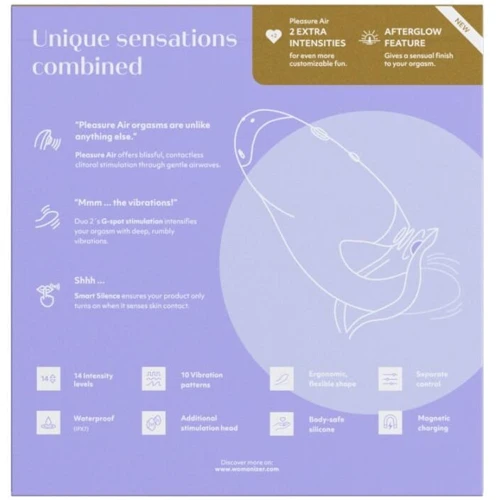 Вакуумный клиторальный стимулятор Womanizer Duo 2 - Lilac