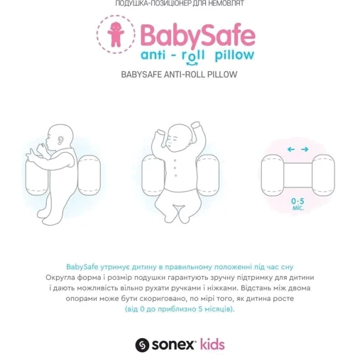 Подушка-позиционер Sonex BabySafe 58х30х17 см зеленая (SO102132): Количество единиц 1 эл.
