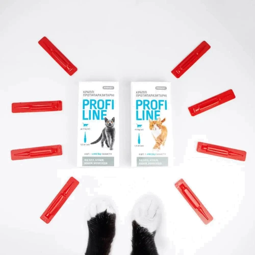 Капли на холку ProVET Profiline для котов до 4 кг 4 пипетки по 0.5 мл (4823082431113): Страна производитель Украина