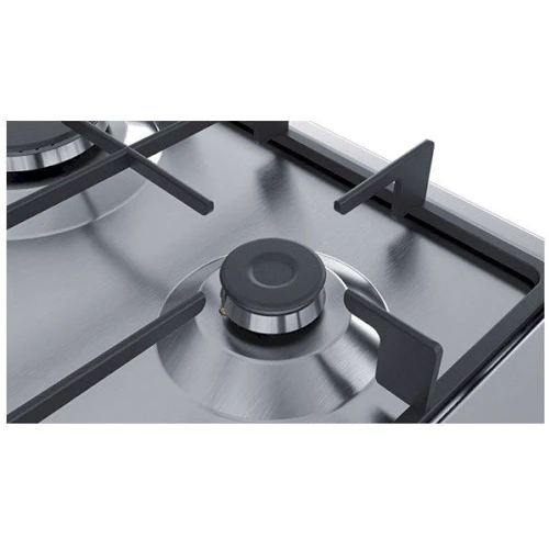 Варочная поверхность газовая Bosch PGH6B5O90R: Рабочая поверхность нержавеющая сталь