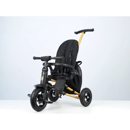 Велосипед складной трехколесный детский QPLAY Nova Pro с надувными колесами Gold Matt - Black фото 11