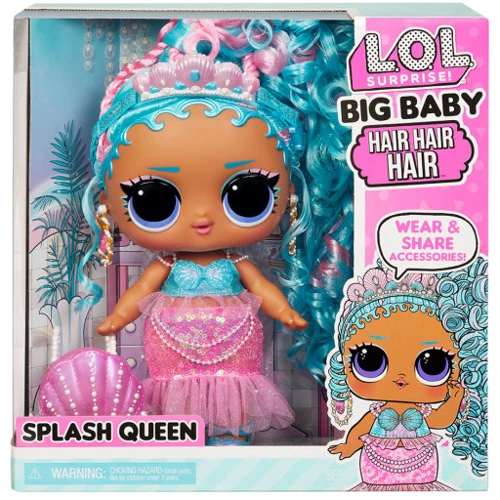 Игровий набор с мегакуклой L.O.L. Surprise серии Big Baby Hair Hair Hair Королева Сплеск (579724): Особенности Сюрприз