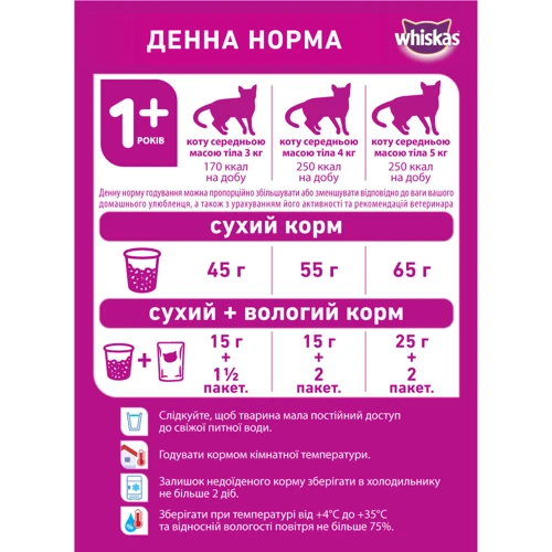Сухой корм для взрослых кошек Whiskas с говядиной 950г (5998749130155): Тип Сухой корм
