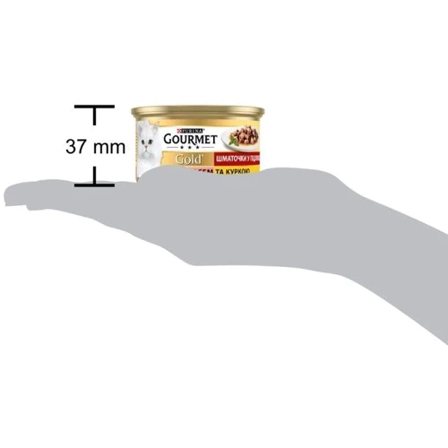 Влажный корм GOURMET Gold для взрослых кошек кусочки в подливке с лососем и курицей 24х85 г (7613032618674): Возраст Взрослые