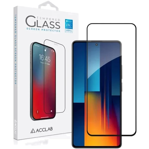ACCLAB Tempered Glass Full Glue Black for Xiaomi Poco M6 Pro: Материал стекло