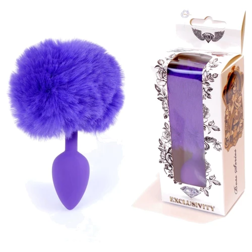 Анальна пробка із хвостом Jewellery Silicon PLUG Bunny Tail Purple