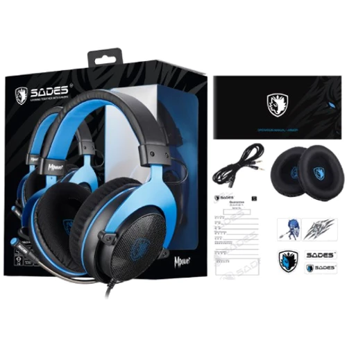 Навушники Sades SA-723 Mpower Blue/Black (sa723blj): Тип кріплення оголовные