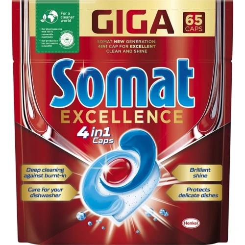 Таблетки Somat Excellence для посудомоечной машины 65 шт