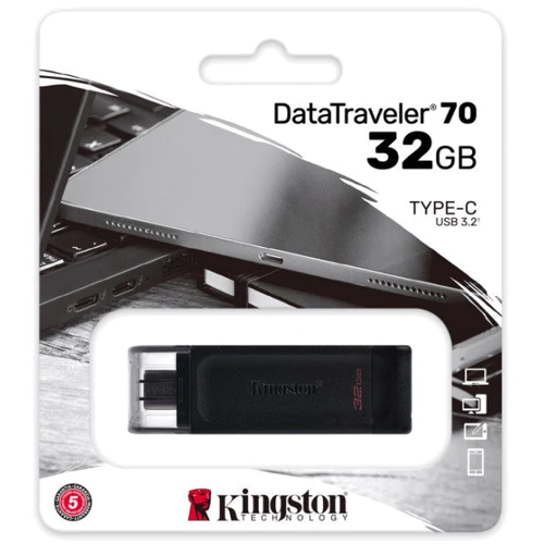 USB-флешка Kingston 32GB DataTraveler 70 Type-C Black (DT70/32GB): Вес 7 г