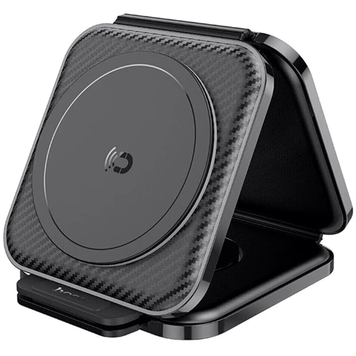 Зарядное устройство Hoco Wireless Charger CQ4 Unique 3in1 Folding Black for iPhone 16 I 15 I 14 I 13 I 12 series, Apple Watch and Apple AirPods: Кабель в комплекте USB-C