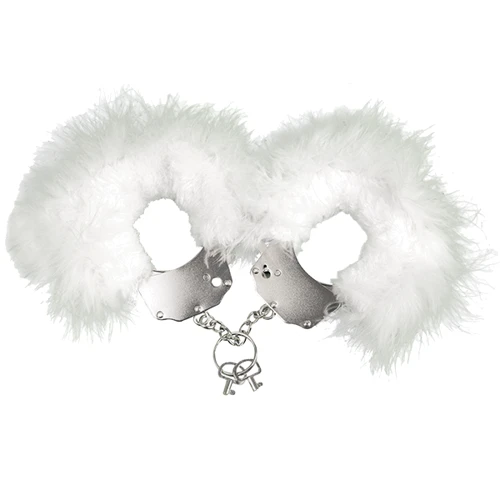 Наручники металлические с белой отделкой Adrien Lastic Handcuffs White