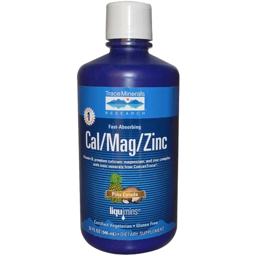 Trace Minerals Research, Cal/Mag/Zinc, Piña Colada, 32 fl oz (946 ml) (TMR-00044)