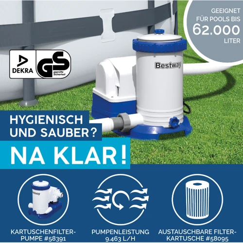 Бассейн Bestway 610-132 см (561FM) (фильтрующий насос, лестница, покрытие бассейна, ремонтная заплатка) фото 4