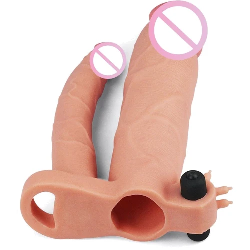 Двойная насадка на пенис с вибрацией LoveToy Pleasure X-Tender Series