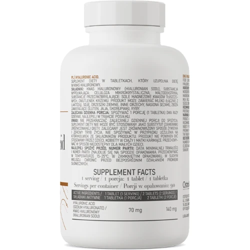 OstroVit Hyaluronic Acid Гіалуронова кислота 90 таблеток: Стать Унисекс