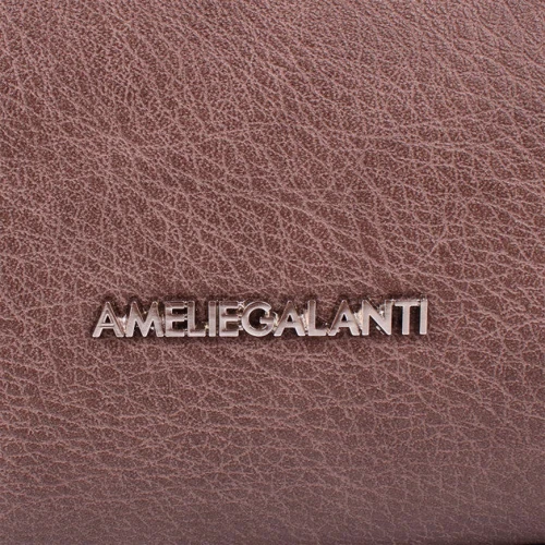 Женская сумка через плечо Amelie Galanti коричневая (A991458-taupe): Фактура Зернистая, Матовая