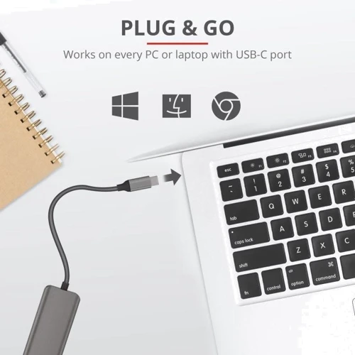 Адаптер Trust Adapter Halyx USB-C to 4xUSB Grey (23328_TRUST) фото 5