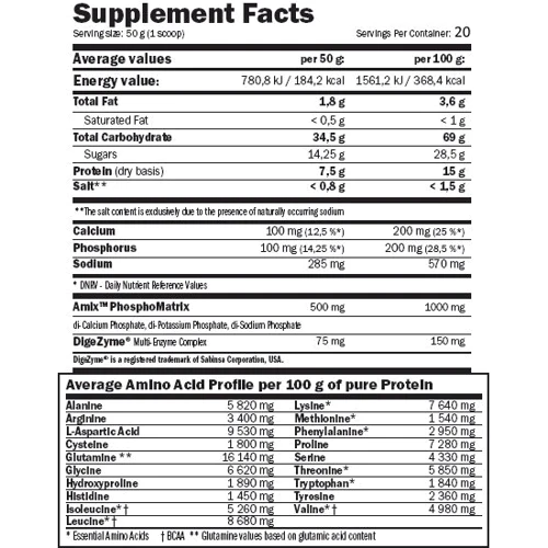 Гейнер Amix CarboJet Gain 1000 g /20 servings/Vanilla