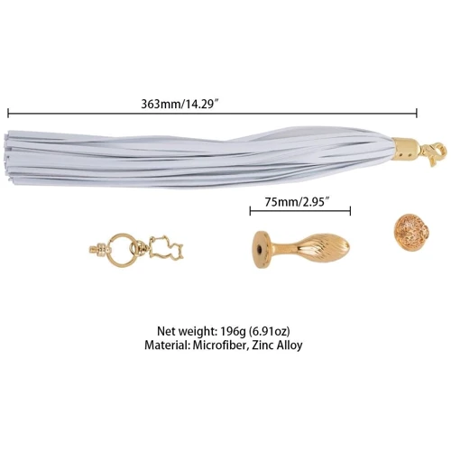Анальная пробка LOCKINK Sevanda White Pony-Tail Anal Pear-shape Plug