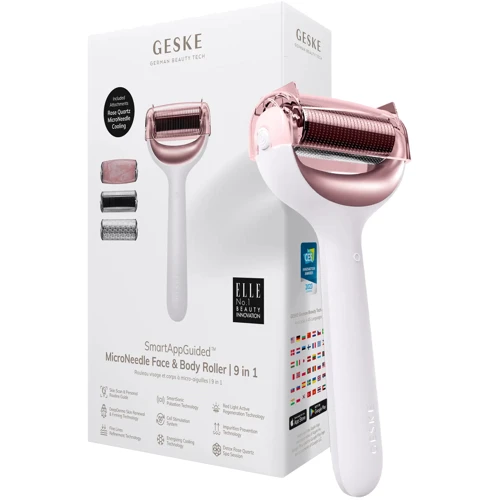 Электронный роллер для лица и тела с микроиглами GESKE MicroNeedle Face&Body Roller 8в1 starlight