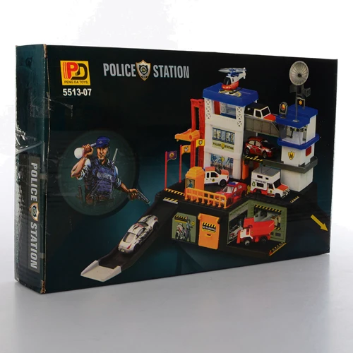 Гараж 5513-07 поліція, 3 поверхи, транспорт 4шт, 6,5 см: Виробник Китай