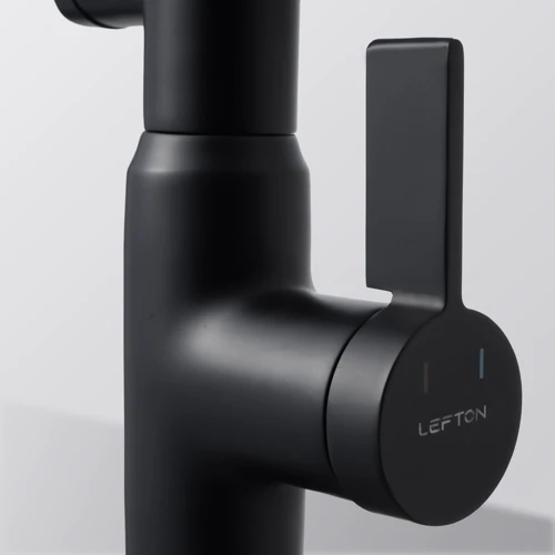 Смеситель для раковины Lefton Single-Hole Rotatable Faucet with Temperature Display-BF2204 Matt Black: Вид смесителя Однорычажный