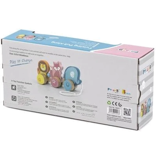 Деревянная каталка Viga Toys PolarB Зверята (44023)