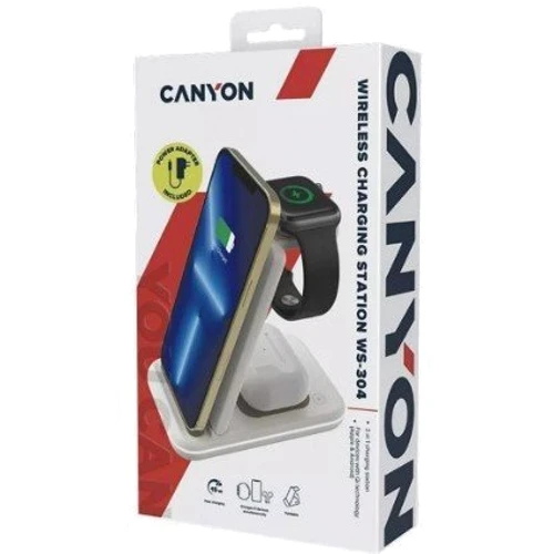 Зарядное устройство Canyon Wireless Charger WS-304 15W Cosmic Latte (CNS-WCS304CL): Количество USB-портов нет