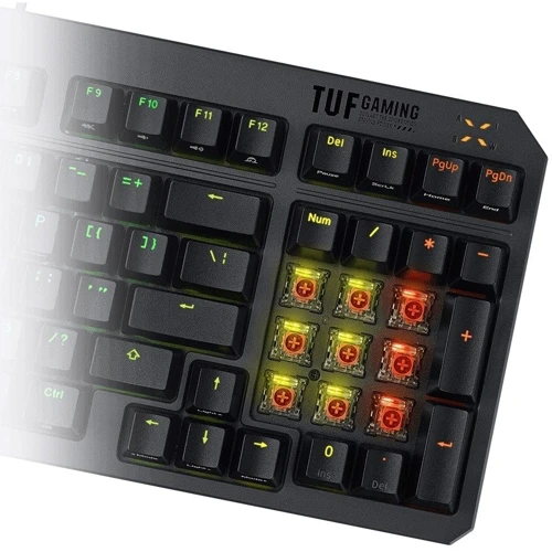 Клавиатура ASUS TUF Gaming K3 Gen II Opti-Mech RGB Red Switches USB UA Black (90MP0390-BKMA00): Интерфейс подключения USB