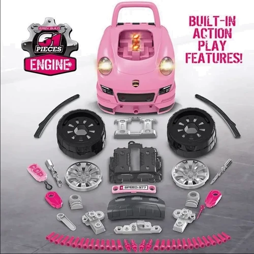 Машина-конструктор: 61 деталь, звук, світло, коробка передач, аксесуари (008-977)