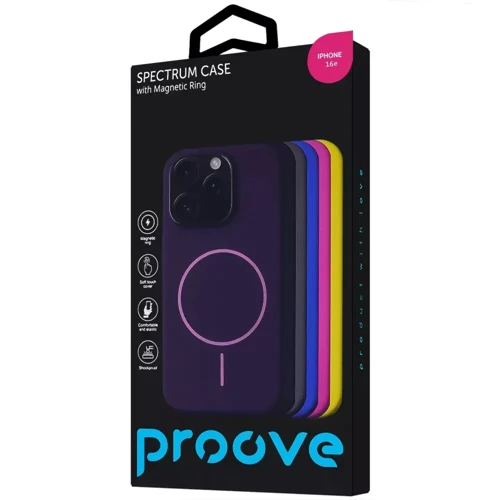 Чохол для iPhone Proove Spectrum Case with Magnetic Ring Acid Blue для iPhone 16e: Матеріали Силикон