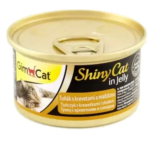 Влажный корм GimCat Shiny Cat для кошек тунец с креветки и солодом 70g (4002064413259): Тип Консервы