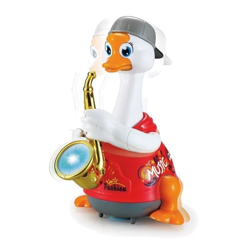 Интерактивная музыкальная игрушка Hola Toys Гусь-саксофонист, красный (6111-red): Материал Пластмасса