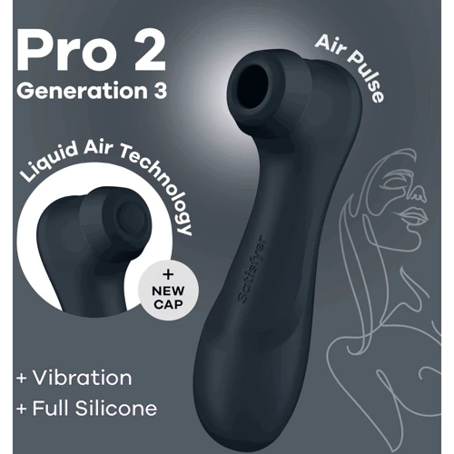 Вакуумный клиторальный стимулятор Satisfyer Pro 2 Generation 3 with Liquid Air Dark Grey