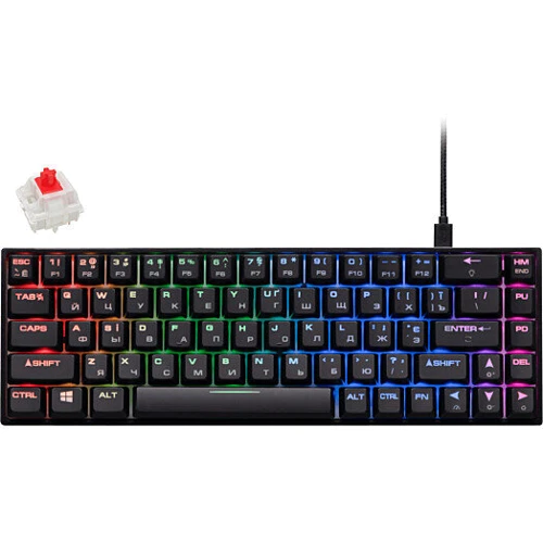 Клавіатура 2E KG370 RGB Gateron Red Switch Black (2E-KG370UBK-RD): Тип клавіш механический