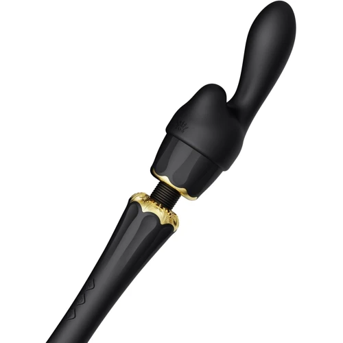 Вибромассажер с насадками Zalo - Kyro Wand Obsidian Black