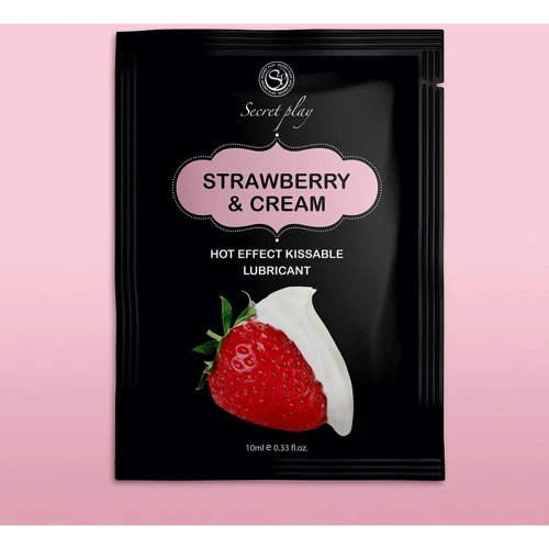 Массажный лубрикант с согревающим эффектом Secret Play Strawberry & Cream, 10 мл