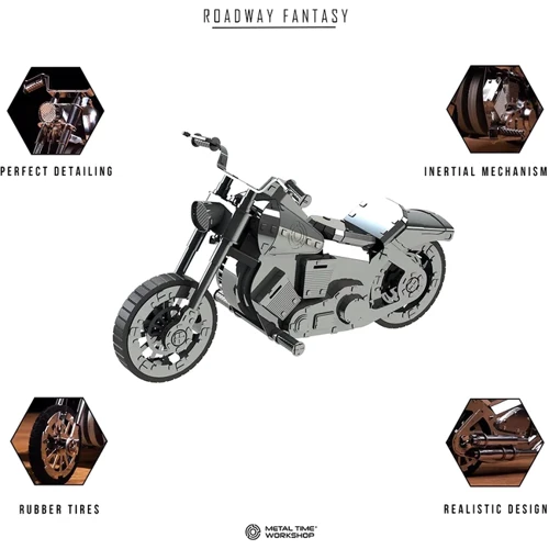 Коллекционная модель-конструктор Metal Time Roadway Fantasy Механический мотоцикл (MT012)