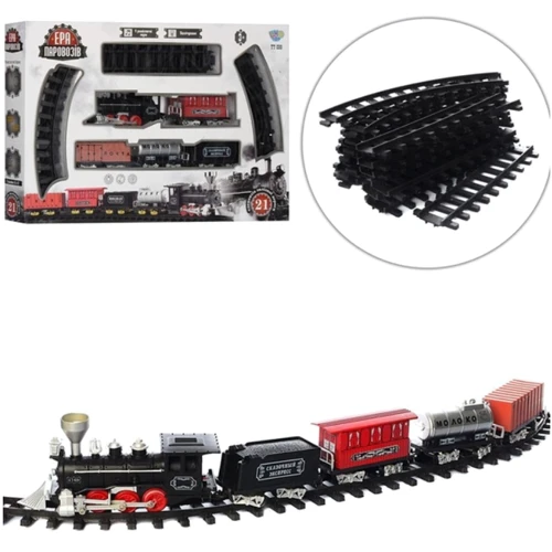 Железная дорога LimoToy локомотив, вагон 4 шт., 21 дет., муз., свет, бат. (YY-098): Тип набор