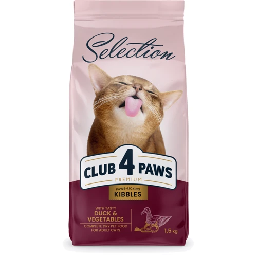 Сухой корм Club 4 Paws Selection Premium for Adult cats Cелекшн для взрослых кошек c уткой и овощами 1.5 кг (4820215369145)