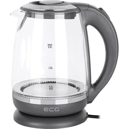 Электрочайник ECG RK 2020 Grey Glass: Объем, л 2